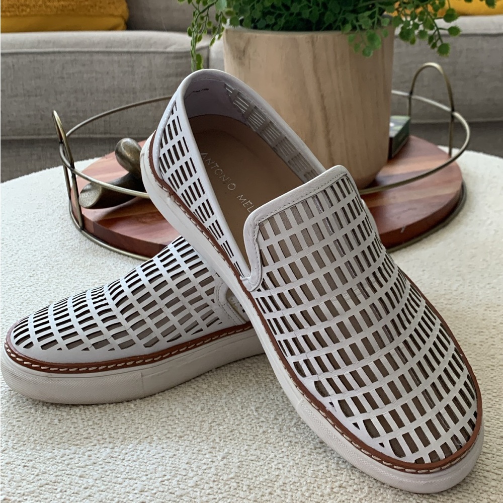 Antonio Melani White Sneakers- Size 7.5 M Gently worn twice.